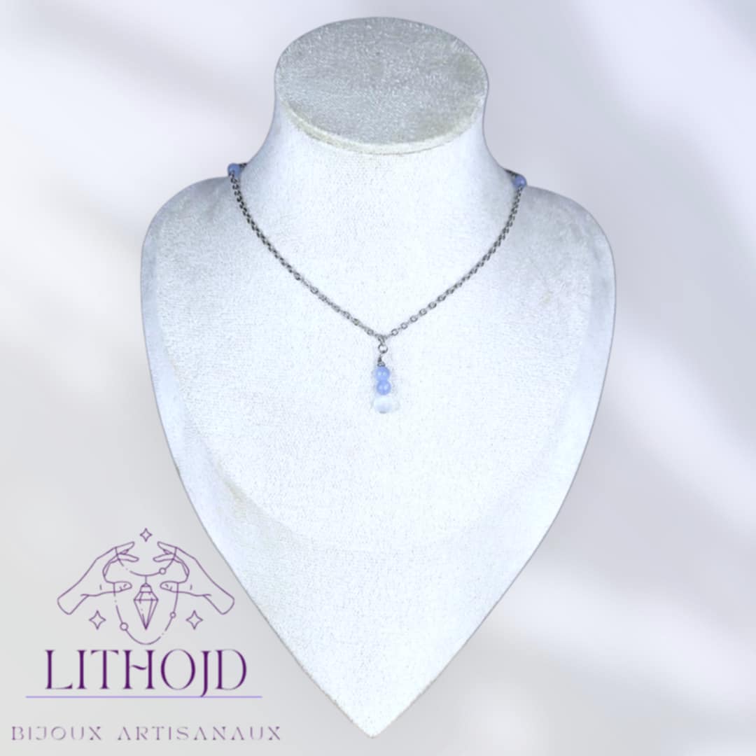 Collier ras du cou Aigue Marine